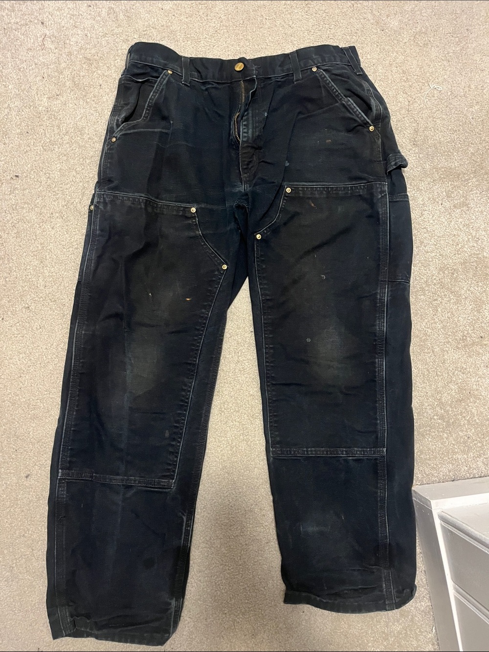 Carhartt B01 Faded Black Double Knee Pants - Genuine Workwear